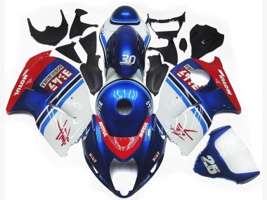 1997-2007 Blue and White Custom Logo Motul GSXR 1300 Hayabusa Motorcycle Fairings