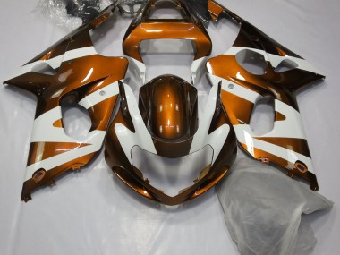 2000-2002 Gloss Orange & White GSXR 1000 Motorcycle Fairings