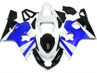 2004-2005 Gloss White and Gloss Blue GSXR 600-750 Motorcycle Fairings