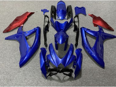 2008-2010 Dark Blue and Red GSXR 600-750 Motorcycle Fairings